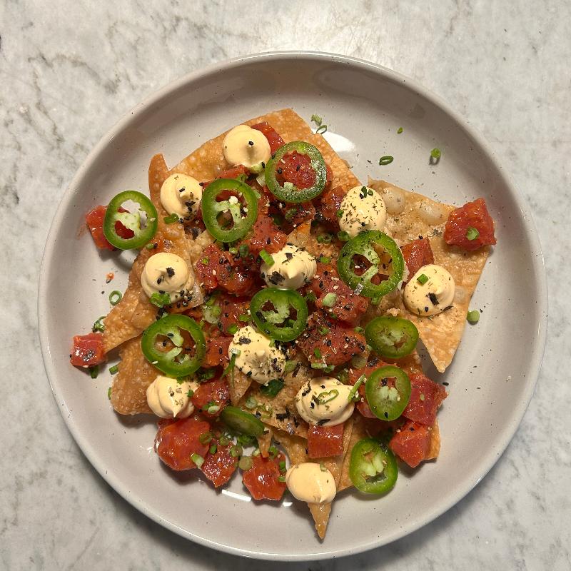Won Ton Tuna Nachos