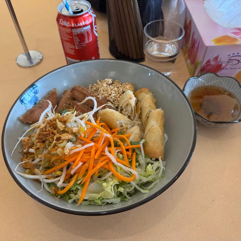 Grilled Pork Spring Rolls Noodle Bowls