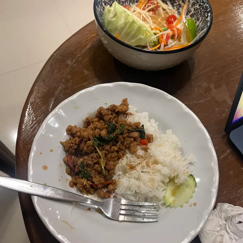 Stir Fried Vegan Pork And Holy Basil